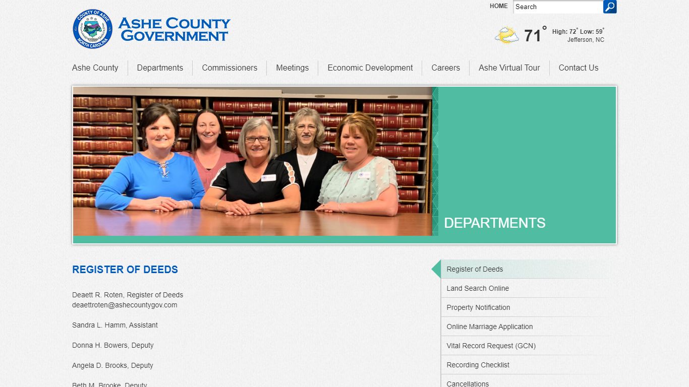 Register of Deeds - Ashe County